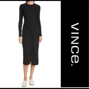 Vince * Drape Long Sleeve Midi Dress NWOT
